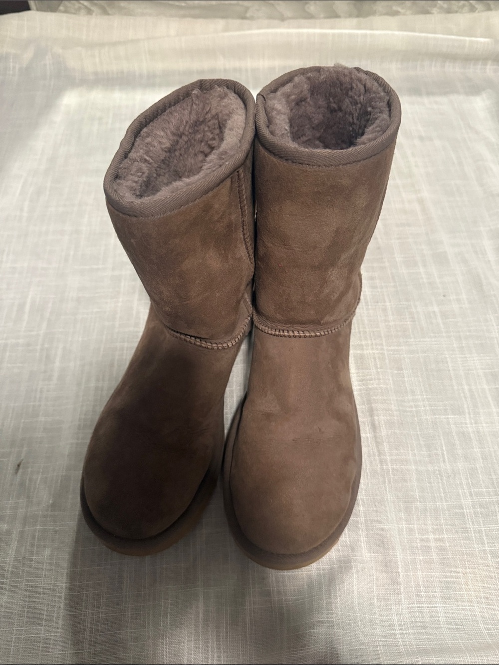 UGG Women's Chocolate Brown Suede Plush-Lined Mid-Calf Boots